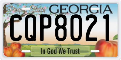 GA license plate CQP8021