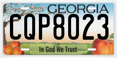 GA license plate CQP8023