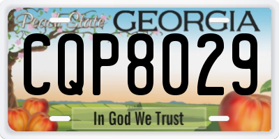 GA license plate CQP8029