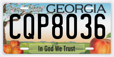 GA license plate CQP8036