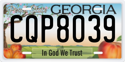 GA license plate CQP8039