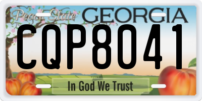 GA license plate CQP8041