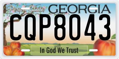 GA license plate CQP8043