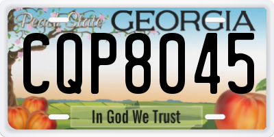 GA license plate CQP8045