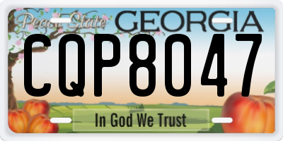 GA license plate CQP8047