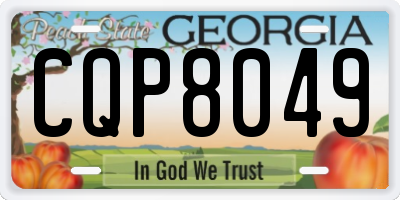 GA license plate CQP8049