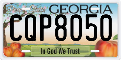 GA license plate CQP8050