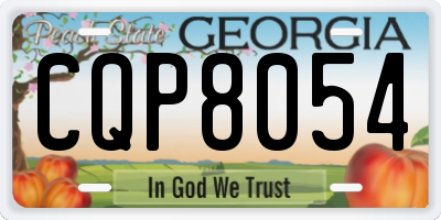 GA license plate CQP8054