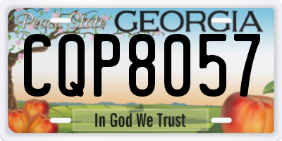 GA license plate CQP8057
