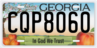 GA license plate CQP8060