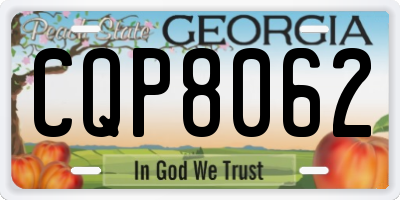 GA license plate CQP8062