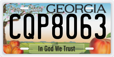 GA license plate CQP8063