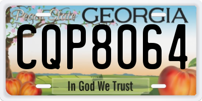 GA license plate CQP8064