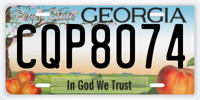 GA license plate CQP8074