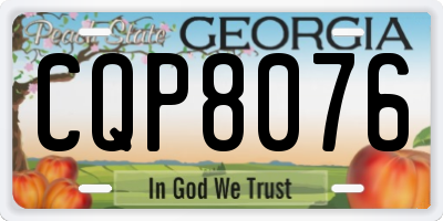 GA license plate CQP8076