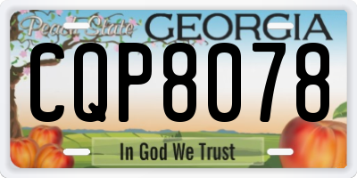 GA license plate CQP8078