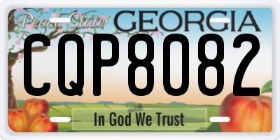GA license plate CQP8082