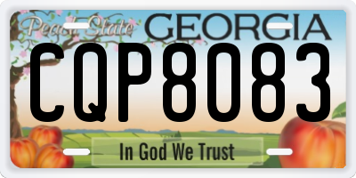 GA license plate CQP8083
