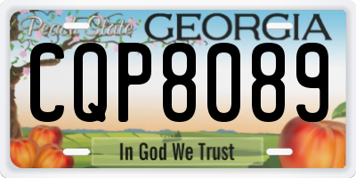 GA license plate CQP8089