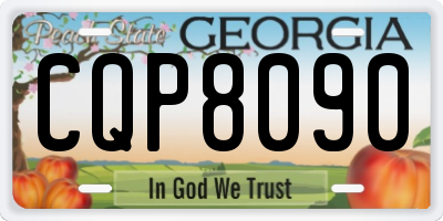 GA license plate CQP8090