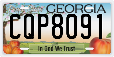 GA license plate CQP8091
