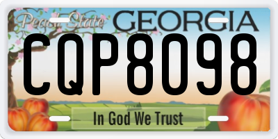 GA license plate CQP8098