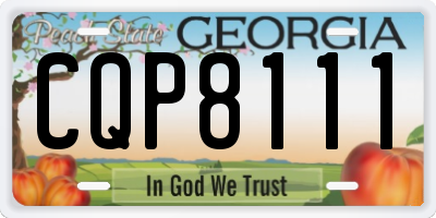GA license plate CQP8111