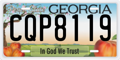 GA license plate CQP8119