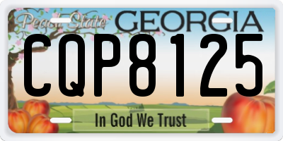 GA license plate CQP8125