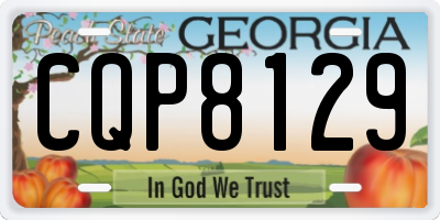 GA license plate CQP8129