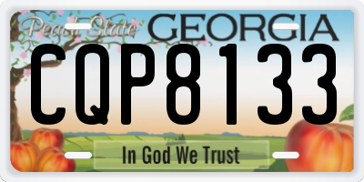 GA license plate CQP8133