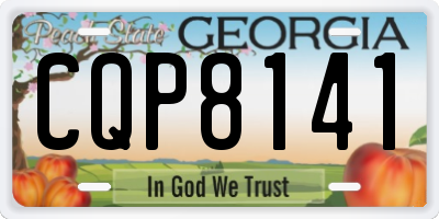 GA license plate CQP8141