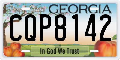 GA license plate CQP8142