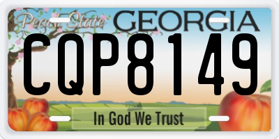 GA license plate CQP8149