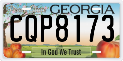GA license plate CQP8173