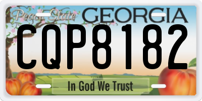 GA license plate CQP8182