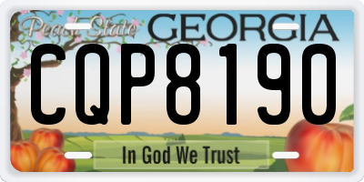 GA license plate CQP8190