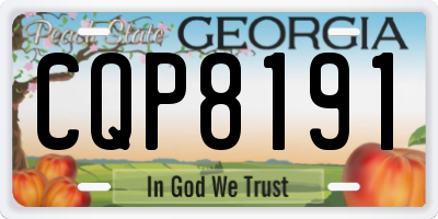 GA license plate CQP8191