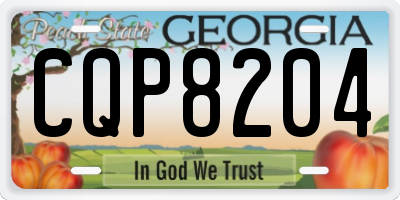 GA license plate CQP8204
