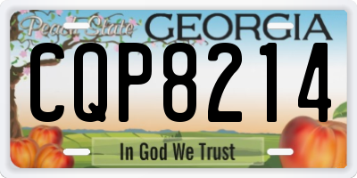 GA license plate CQP8214