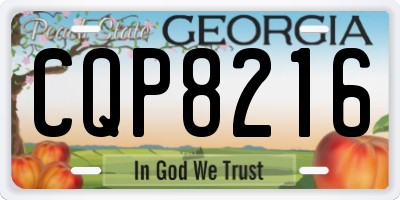 GA license plate CQP8216
