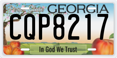 GA license plate CQP8217