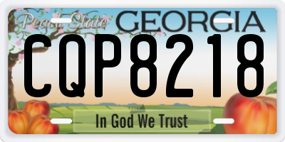 GA license plate CQP8218