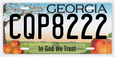 GA license plate CQP8222