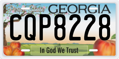 GA license plate CQP8228