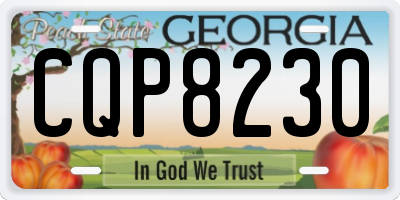 GA license plate CQP8230