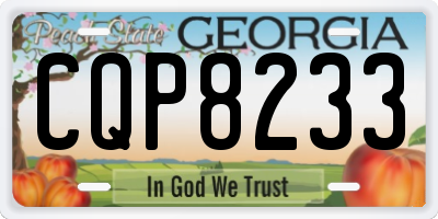 GA license plate CQP8233