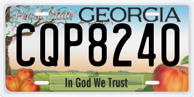 GA license plate CQP8240