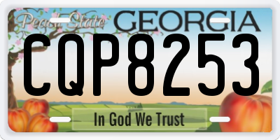 GA license plate CQP8253