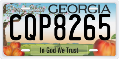 GA license plate CQP8265